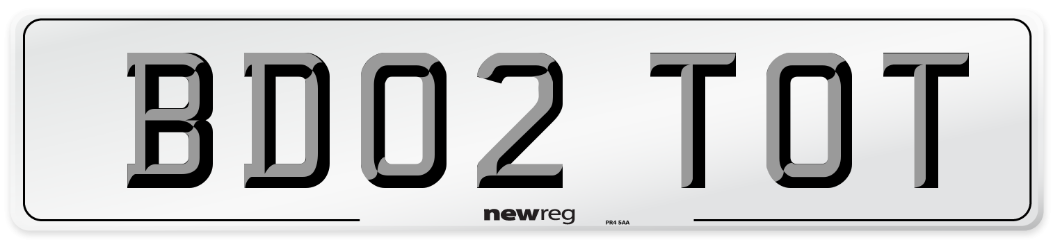 BD02 TOT Number Plate from New Reg
